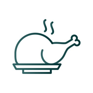 Tavuk Hattı Gradyan Vektör Simgesi Tasarımı