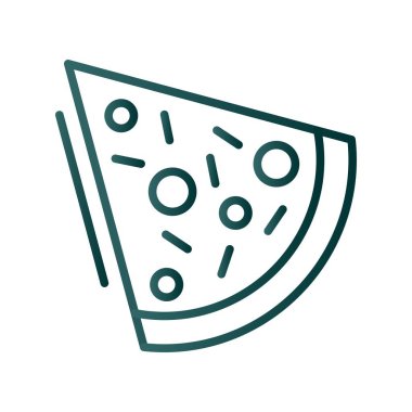 Pizza Dilimleme Çizgisi Gradyan Vektör Simgesi Tasarımı