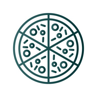 Pizza Satırı Gradyan Vektör Simgesi Tasarımı