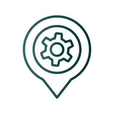 Konum Çizgisi Gradyan Vektör Simgesi Tasarımı