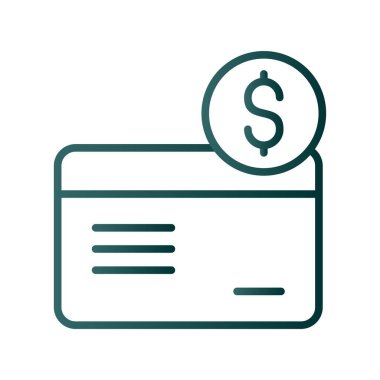 Kredi Kartı Çizgisi Gradyan Vektör Simgesi Tasarımı