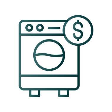 Para Aklama Satırı Gradyan Vektör Simgesi Tasarımı