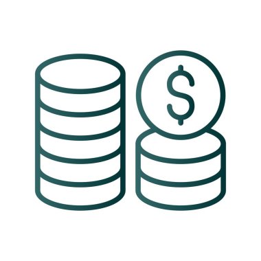 Sikke Çizgisi Gradyan Vektör Simgesi Tasarımı