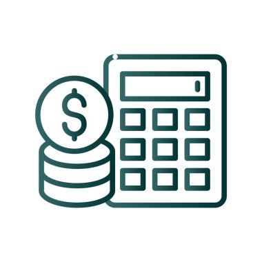 Finans Satırı Gradyan Vektör Simgesi Tasarımı