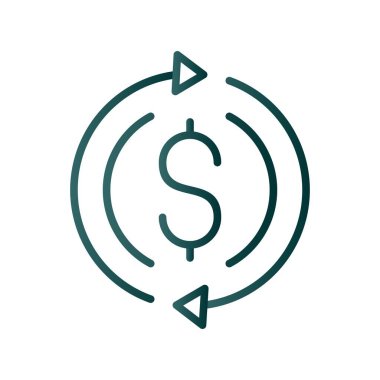 Dolar Çizgisi Gradyan Vektör Simgesi Tasarımı