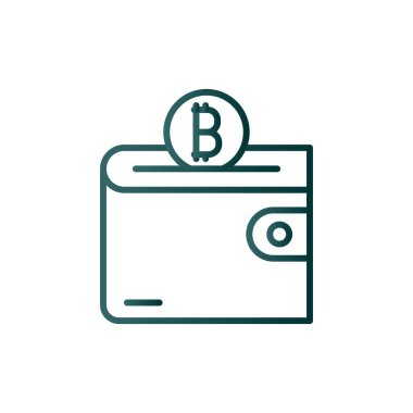 Cüzdan Satırı Gradyan Vektör Simgesi Tasarımı