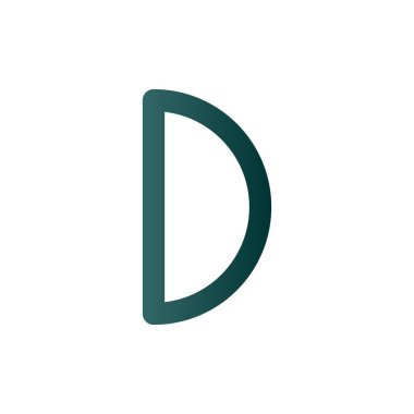 D Satırı Gradyan Vektör Simgesi Tasarımı