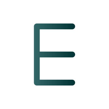 E Çizgisi Gradyan Vektör Simgesi Tasarımı