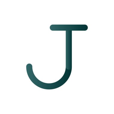 J Satırı Gradyan Vektör Simgesi Tasarımı