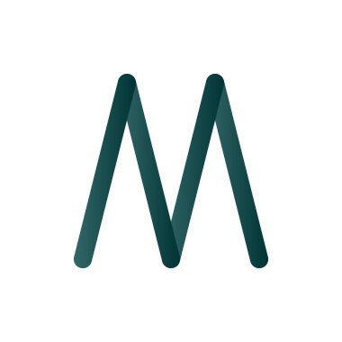 M Çizgisi Gradyan Vektör Simgesi Tasarımı