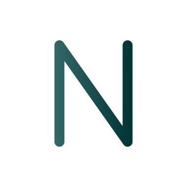 N Çizgisi Gradyan Vektör Simgesi Tasarımı