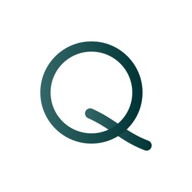 Q Satırı Gradyan Vektör Simgesi Tasarımı