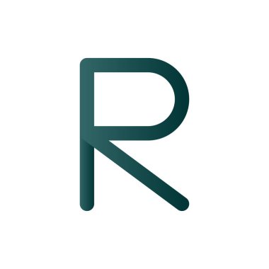 R Çizgisi Gradyan Vektör Simgesi Tasarımı