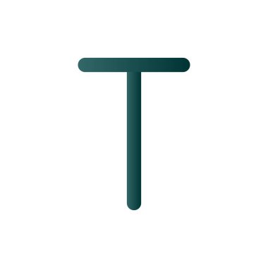 T Çizgisi Gradyan Vektör Simgesi Tasarımı