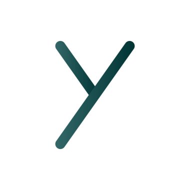 Y Çizgisi Gradyan Vektör Simgesi Tasarımı