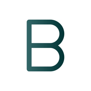 B Çizgisi Gradyan Vektör Simgesi Tasarımı