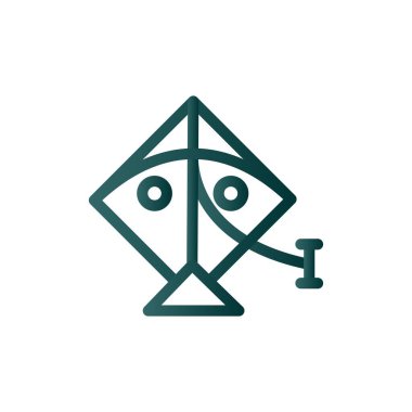 Uçurtma Çizgisi Gradyan Vektör Simgesi Tasarımı