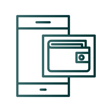 Cüzdan Satırı Gradyan Vektör Simgesi Tasarımı