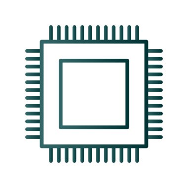 Çip Satırı Gradyan Vektör Simgesi Tasarımı