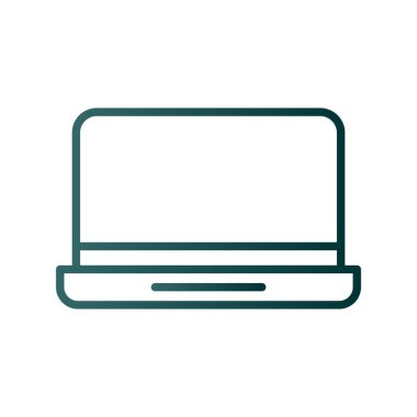 Laptop Satırı Gradyan Vektör Simgesi Tasarımı