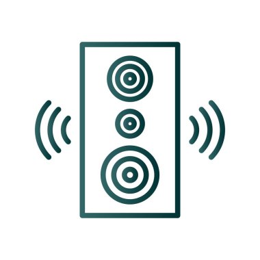 Woofer Satırı Gradyan Vektör Simgesi Tasarımı