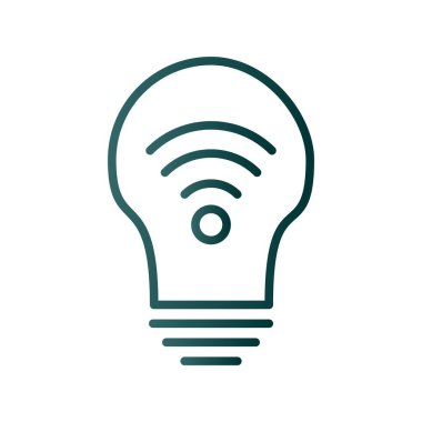 Ampul Çizgisi Gradyan Vektör Simgesi Tasarımı