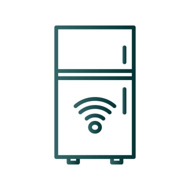 Buzdolabı Çizgisi Gradyan Vektör Simgesi Tasarımı