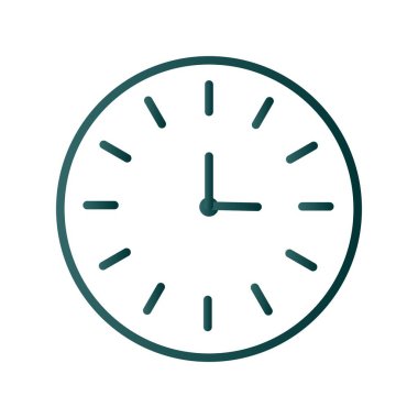 Saat Çizgisi Gradyan Vektör Simgesi Tasarımı