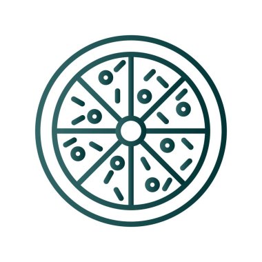 Pizza Satırı Gradyan Vektör Simgesi Tasarımı
