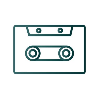 Kaset Satırı Gradyan Vektör Simgesi Tasarımı