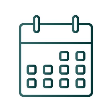 Takvim Satırı Gradyan Vektör Simgesi Tasarımı