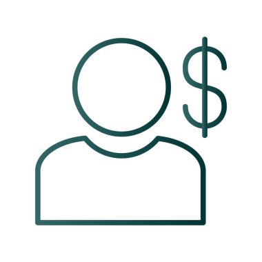 Dolar Çizgisi Gradyan Vektör Simgesi Tasarımı