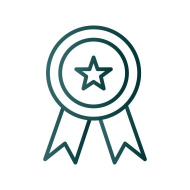 Madalya Satırı Gradyan Vektör Simgesi Tasarımı