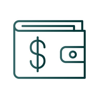 Cüzdan Satırı Gradyan Vektör Simgesi Tasarımı