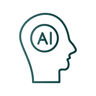 Ai Satırı Gradyan Vektör Simgesi Tasarımı