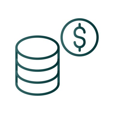 Bozuk Para Çizgisi Gradyan Vektör Simgesi Tasarımı