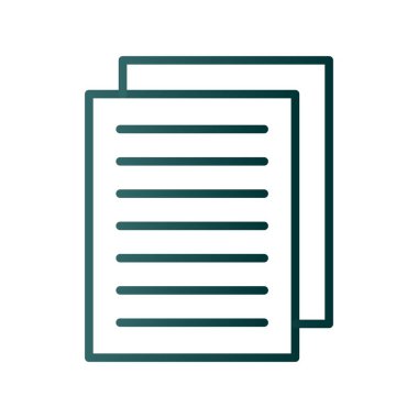 Belge Satırı Gradyan Vektör Simgesi Tasarımı