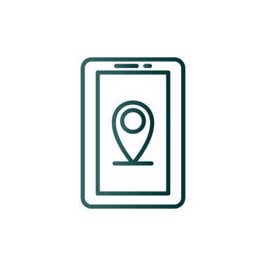 Konum Çizgisi Gradyan Vektör Simgesi Tasarımı