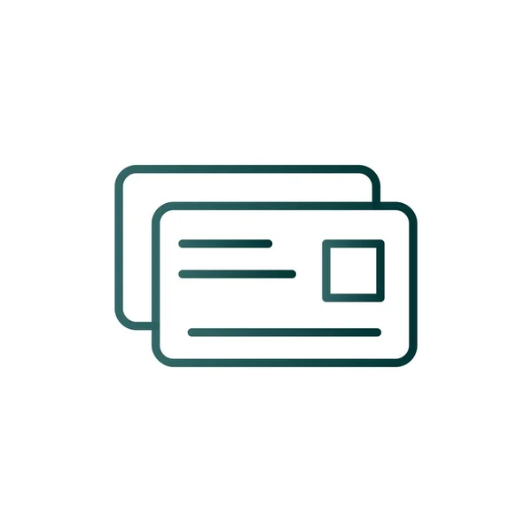 Kreditkartenlinie Gradient Vector Icon Desig — Stockvektor