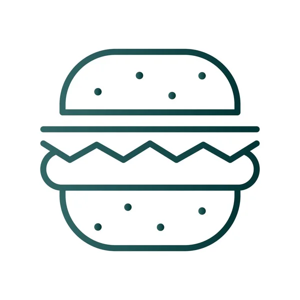 Burger Line Gradient Vector Icon Desig — Stock Vector