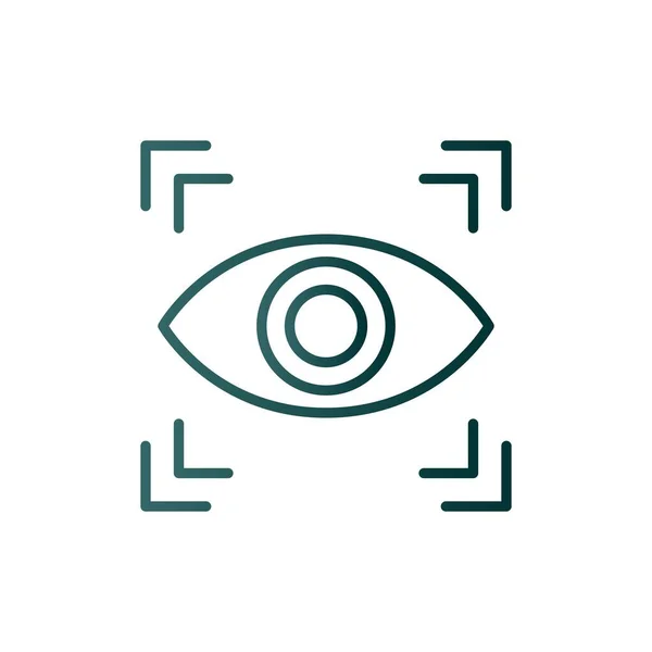 Eye Scanner Line Gradient Vector Icon Desig — Stockvektor