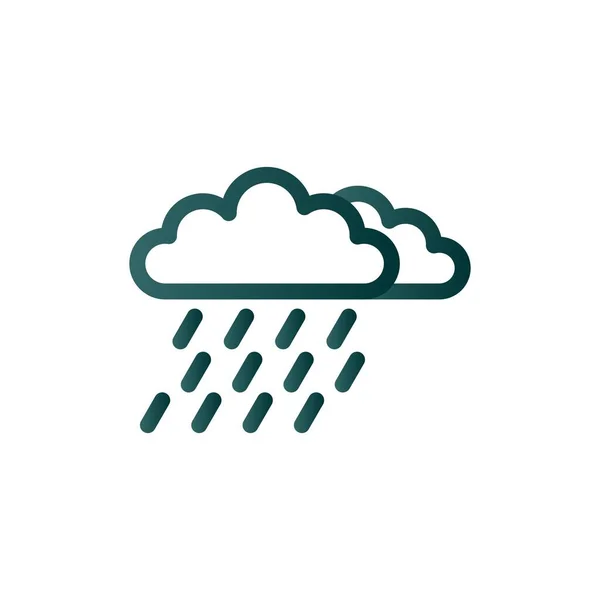 Rain Line Gradient Vector Icon Desig — Stock Vector