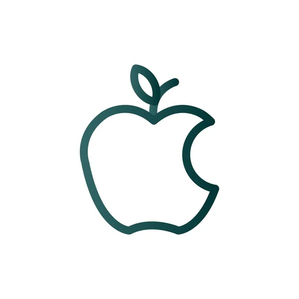 Apple Line Gradient Vector Icon Desig — Stockvektor