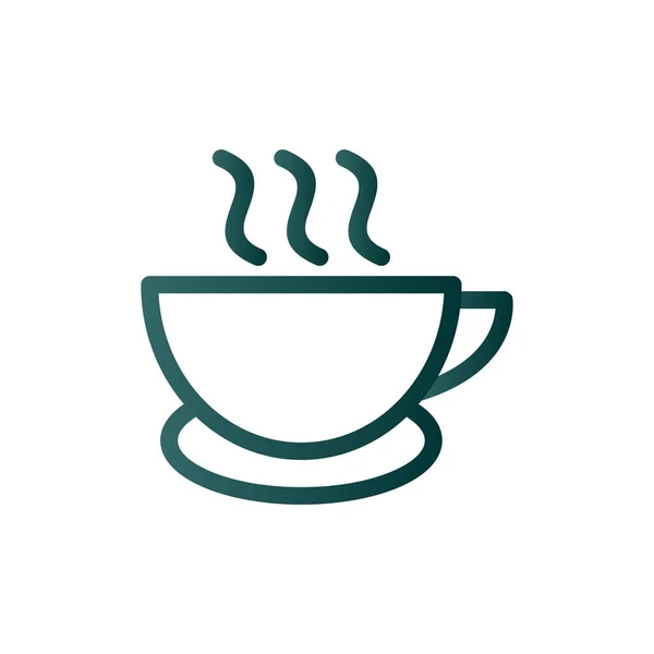 Coffee Line Gradient Vector Icon Desig — Stock Vector