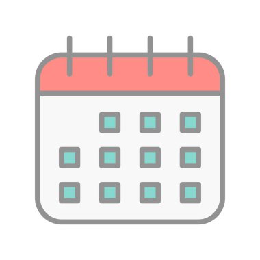 Takvim Doldurulmuş Işık Vektörü Simgesi Tasarımı