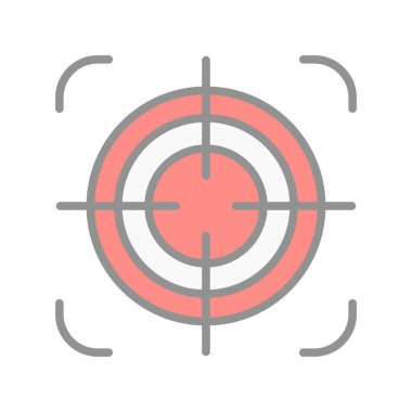 Hedef Doldurulmuş Işık Vektörü Simgesi Tasarımı