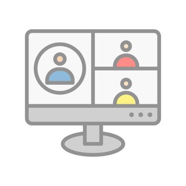 Çevrimiçi Arama Doldurulmuş Işık Vektörü Simgesi Tasarımı