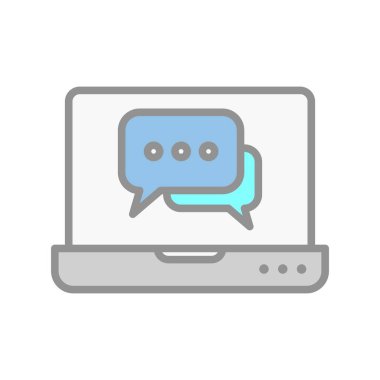 Chatbot Işık Vektörü Simgesi Tasarımı Doldurdu