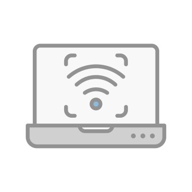 İnternet Doldurulmuş Işık Vektörü Simgesi Tasarımı