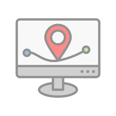 Uzaklık Doldurulmuş Işık Vektörü Simgesi Tasarımı